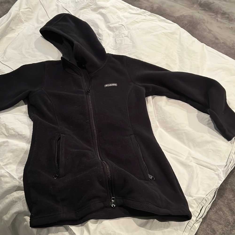 Columbia black fleece size small 3/4 length jacket
